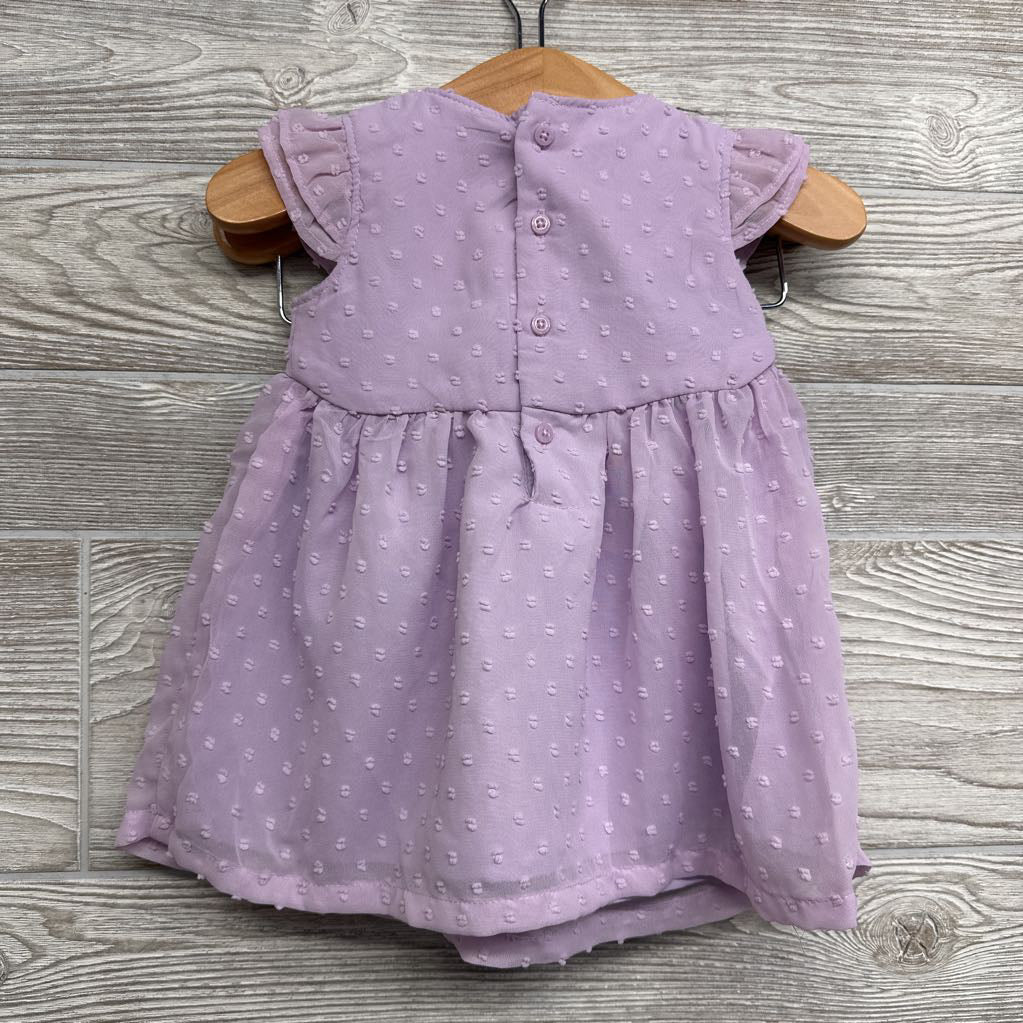 Sheer Textured Dot Dress & Bloomers 6M