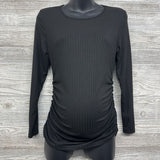 LS Ribbed Ruched Shirt Large