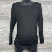 LS Ribbed Ruched Shirt Large