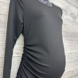 LS Ribbed Ruched Shirt Large