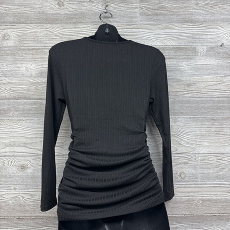 LS Ribbed Ruched Shirt Large
