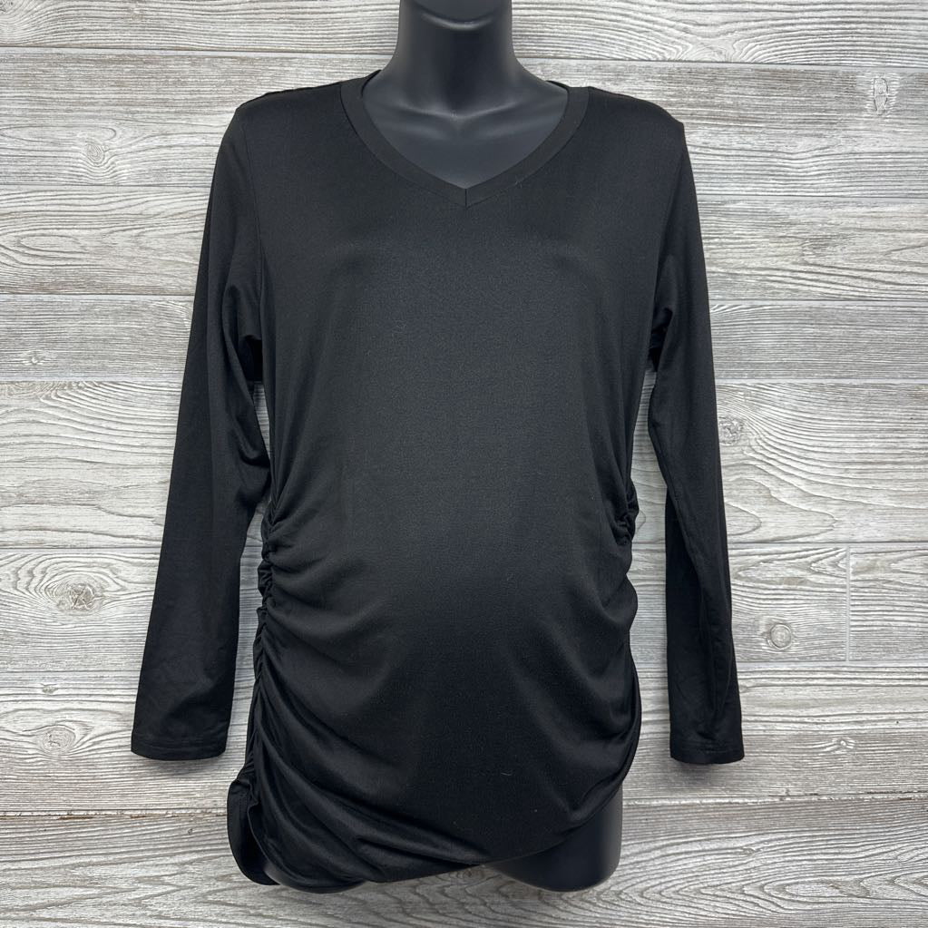 LS Ruched V Neck Shirt Large
