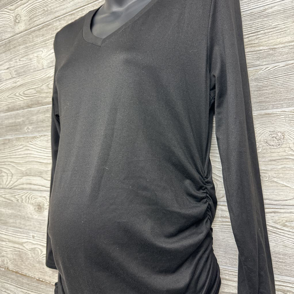 LS Ruched V Neck Shirt Large