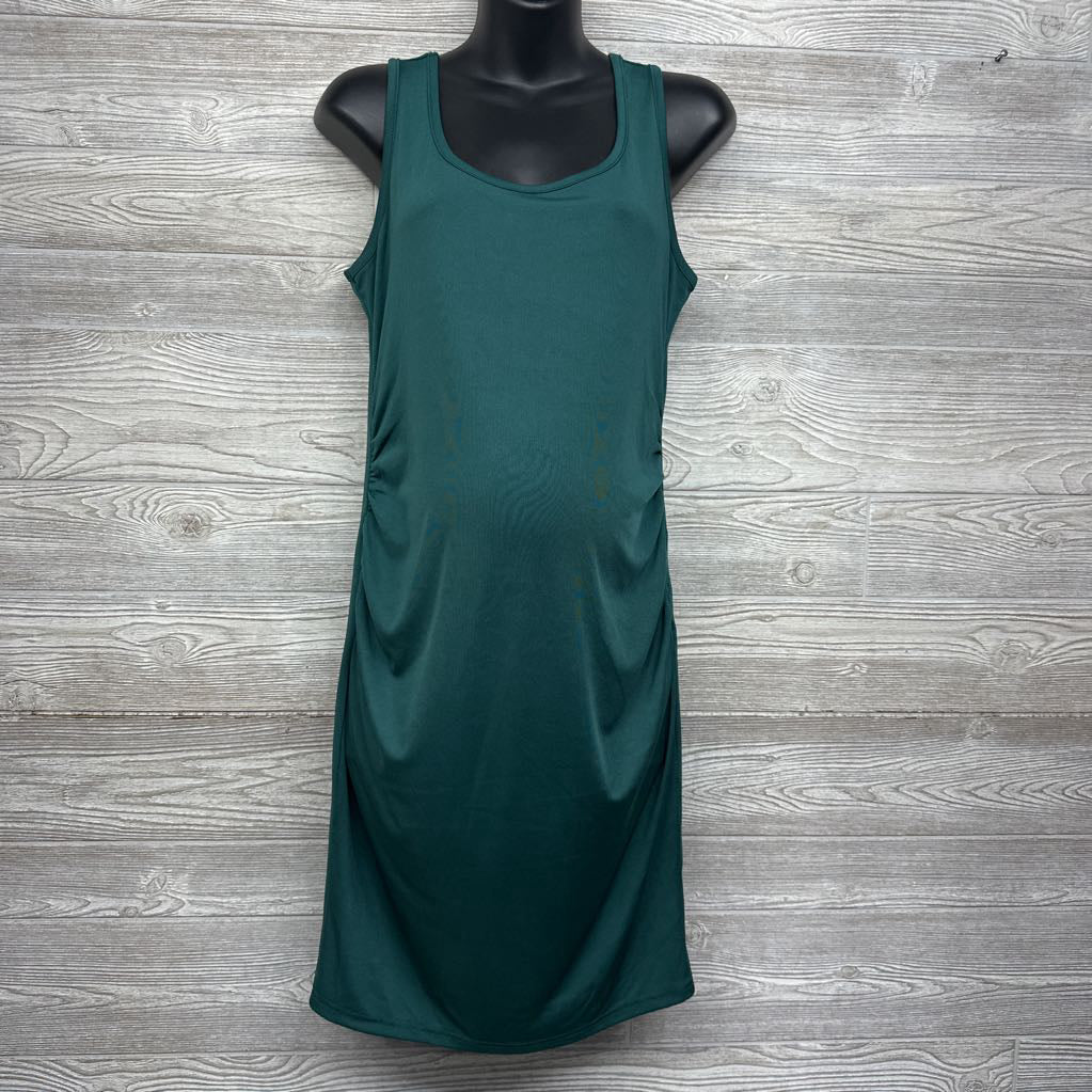 Ribbed Ruched Tank Dress Large