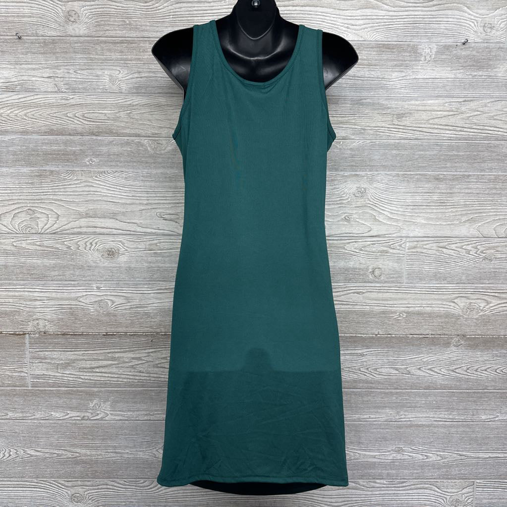 Ribbed Ruched Tank Dress Large
