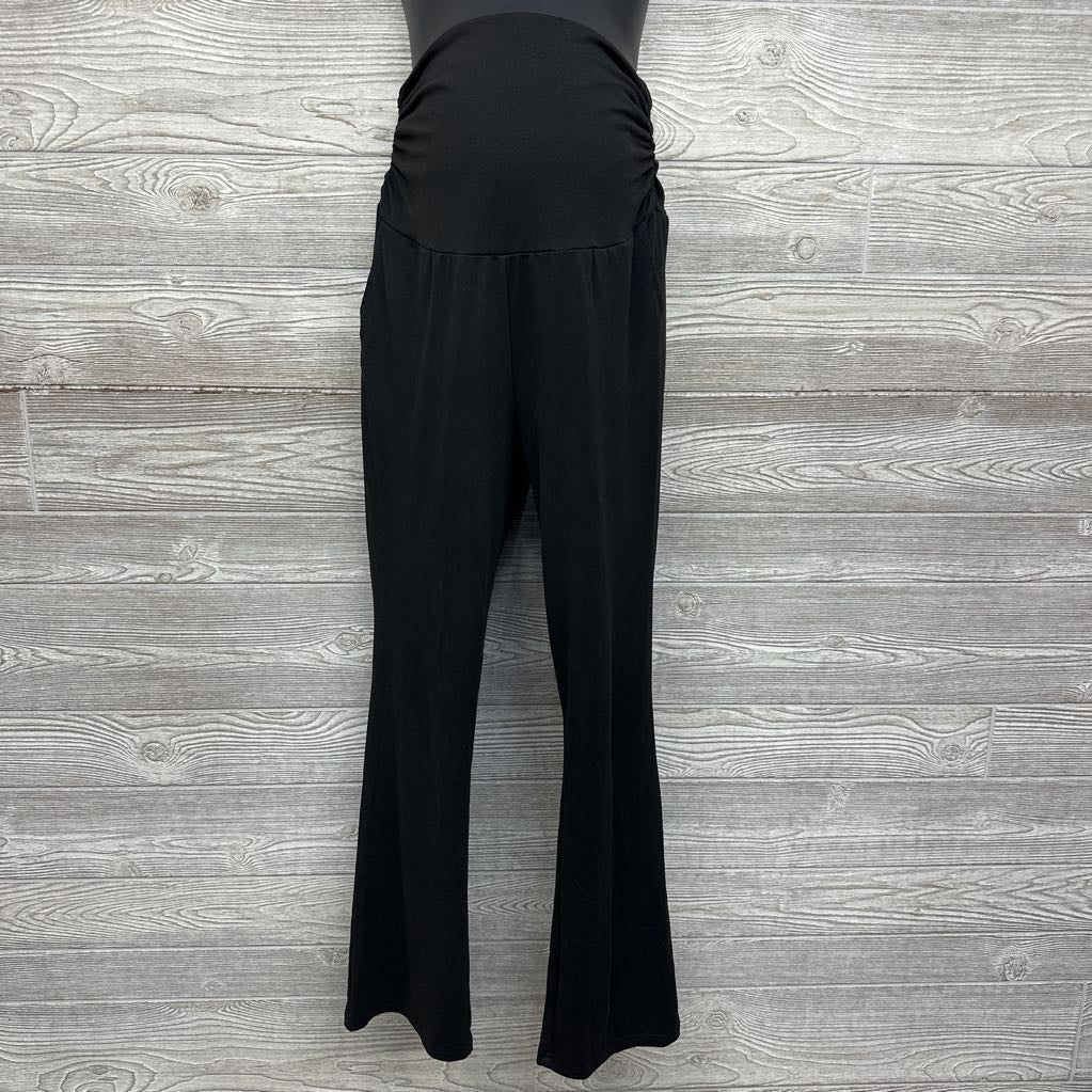 Ruched Full Panel Flare Pants Large