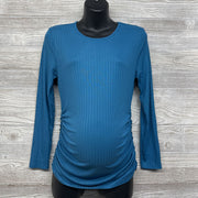 LS Ribbed Ruched Shirt Large