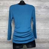 LS Ribbed Ruched Shirt Large