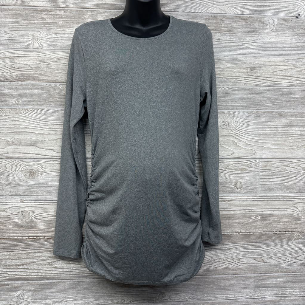 LS Ribbed Ruched Shirt Large