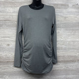 LS Ribbed Ruched Shirt Large