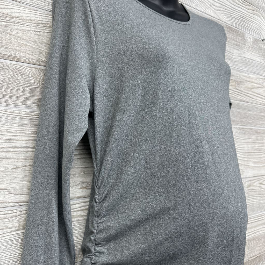 LS Ribbed Ruched Shirt Large