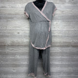 2 Pc Lace Trim Nursing PJs Large