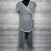 2 Pc Lace Trim Nursing PJs Large