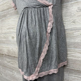 2 Pc Lace Trim Nursing PJs Large