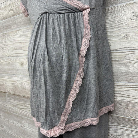 2 Pc Lace Trim Nursing PJs Large