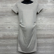 Ruched French Terry Dress Stripes Small