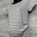 Ruched French Terry Dress Stripes Small