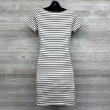 Ruched French Terry Dress Stripes Small