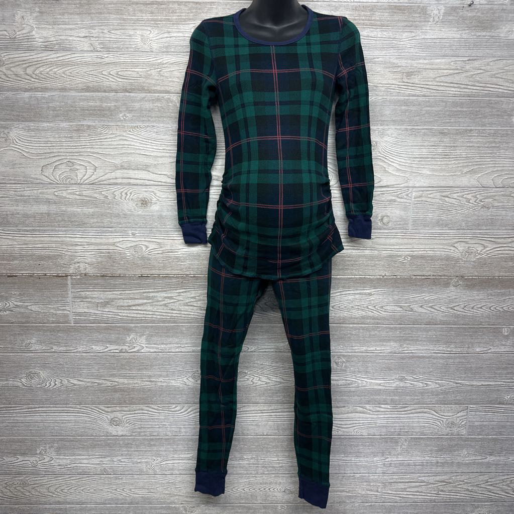 2 Pc LS Plaid Waffle Knit PJs Small