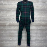2 Pc LS Plaid Waffle Knit PJs Small