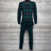2 Pc LS Plaid Waffle Knit PJs Small
