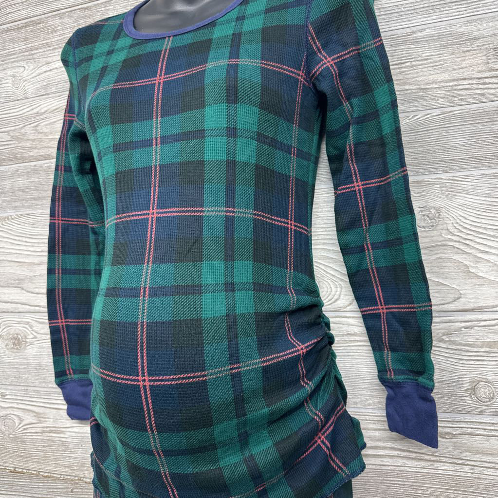 2 Pc LS Plaid Waffle Knit PJs Small