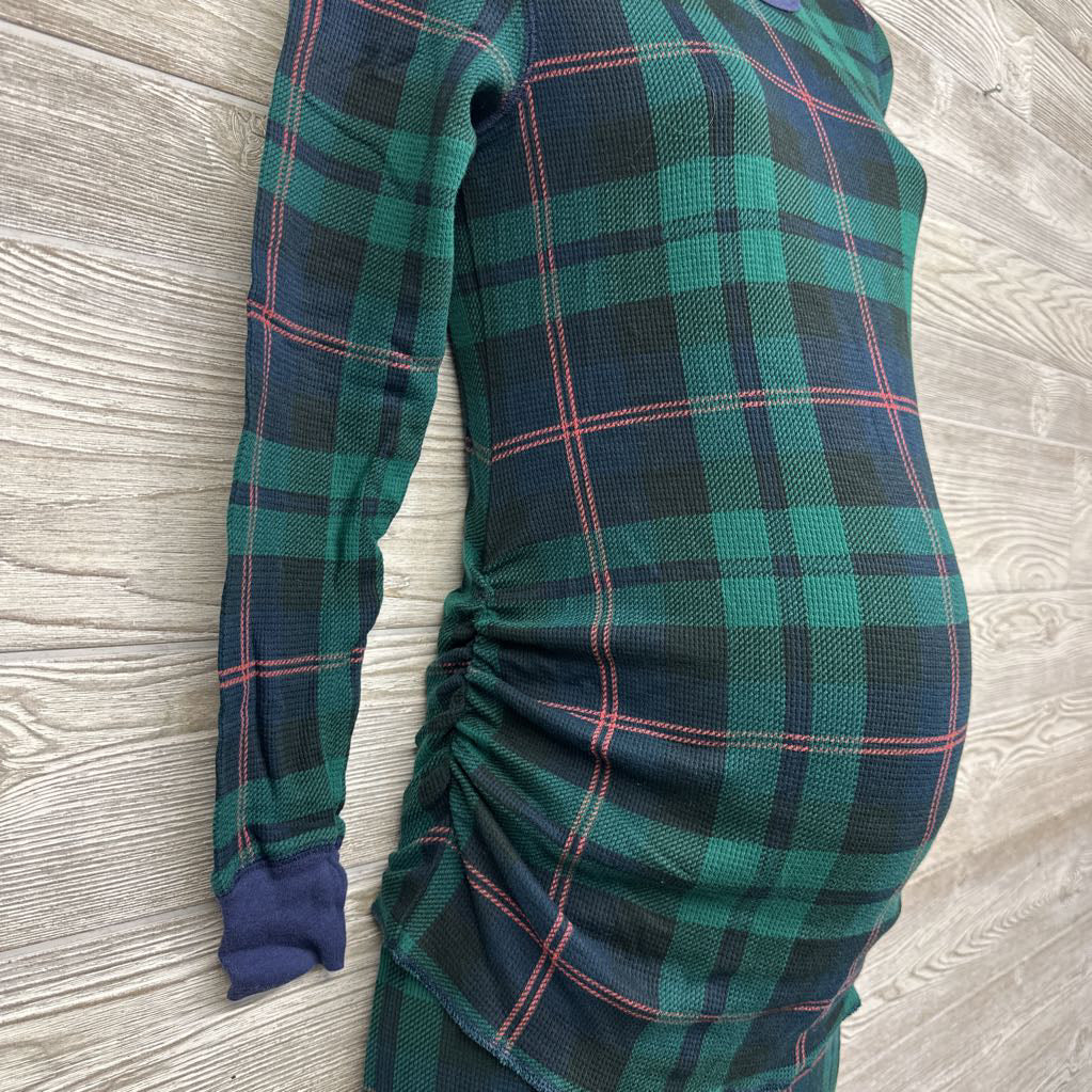 2 Pc LS Plaid Waffle Knit PJs Small