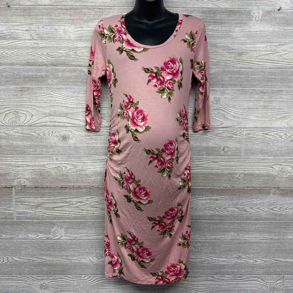 LS Ruched Dress Flowers Large