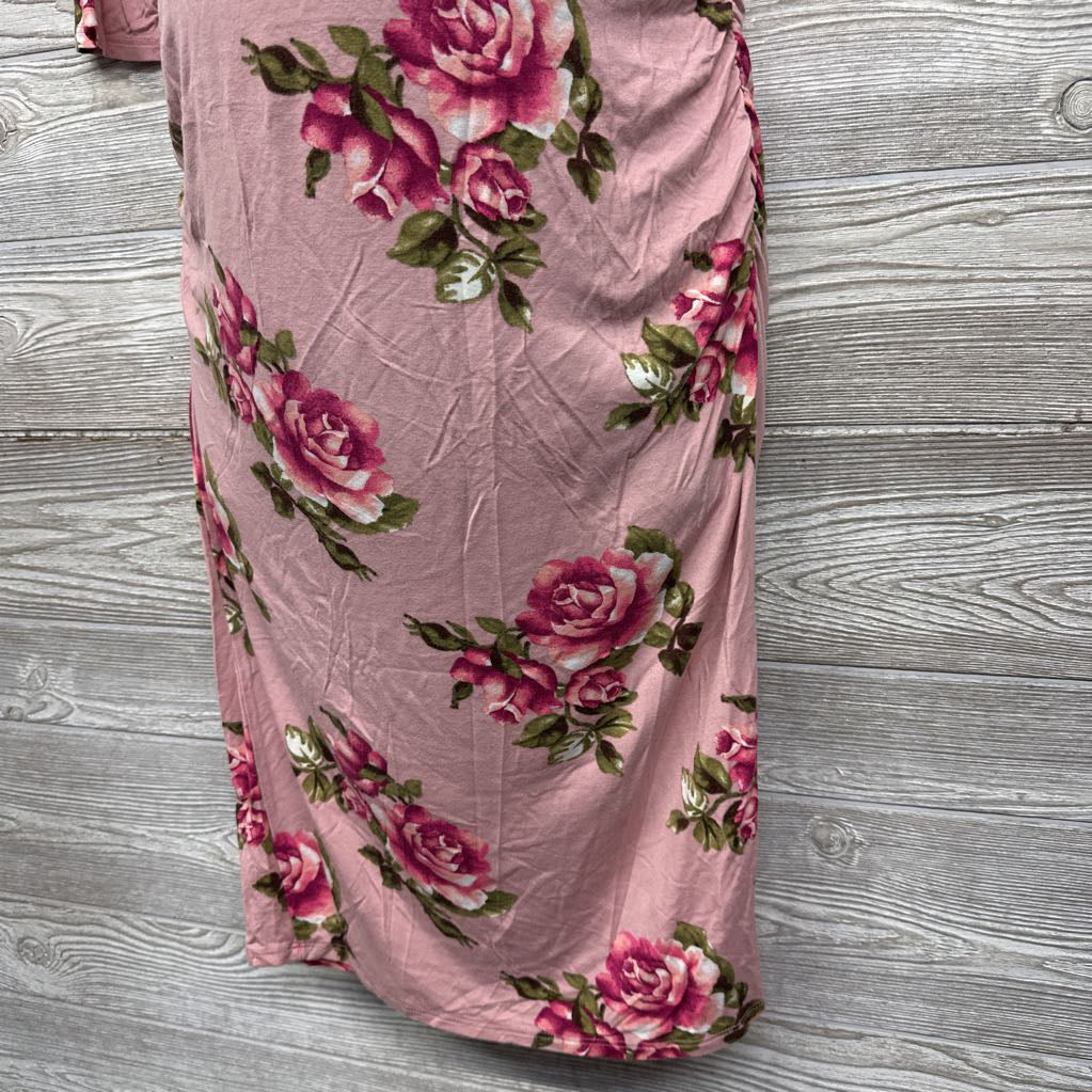 LS Ruched Dress Flowers Large