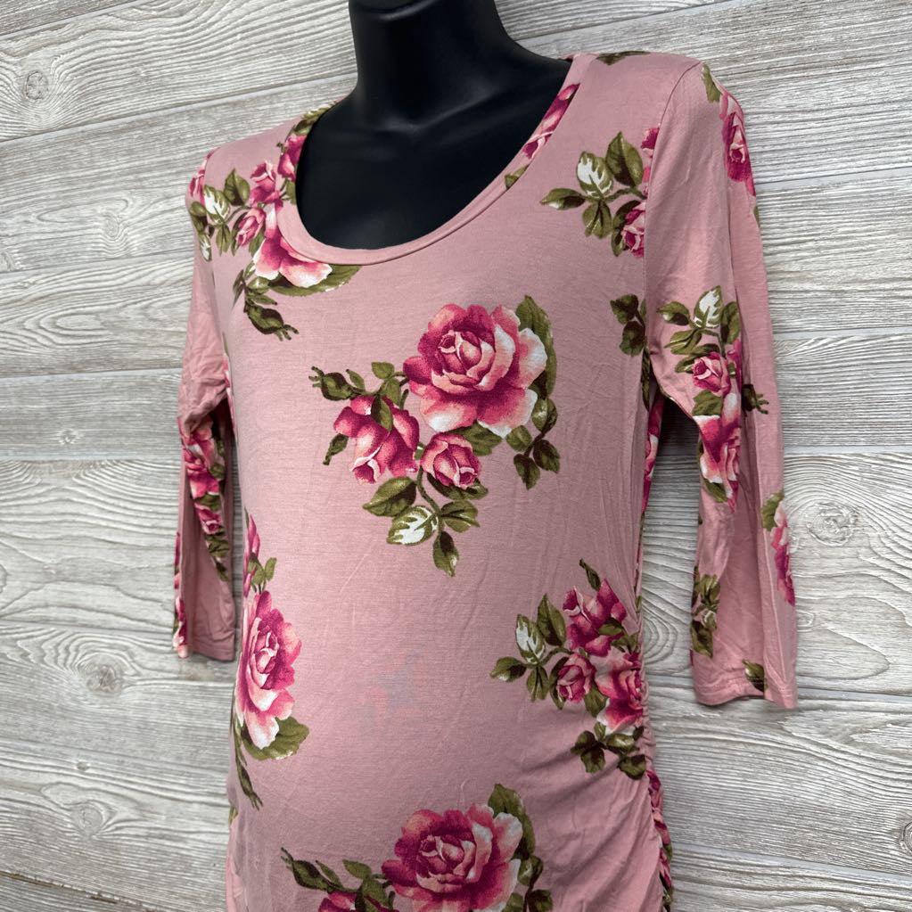 LS Ruched Dress Flowers Large