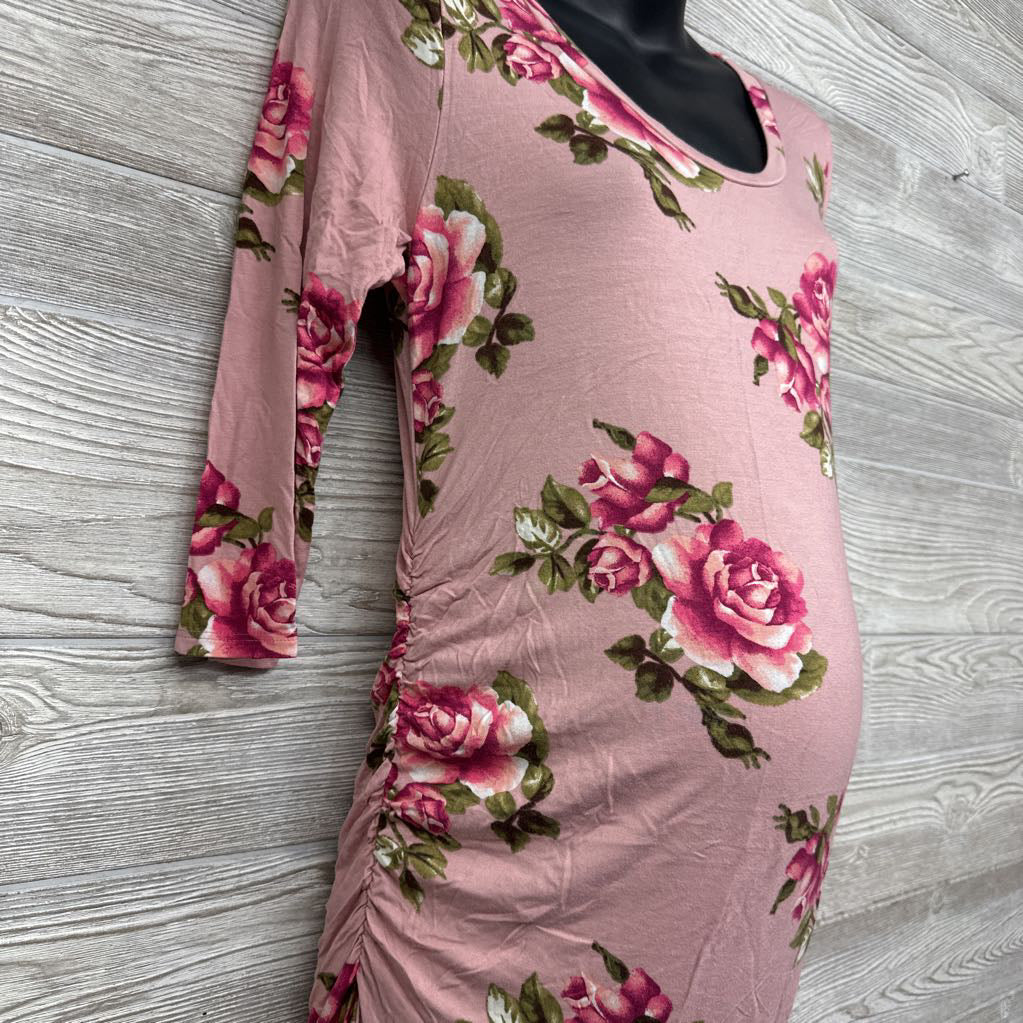 LS Ruched Dress Flowers Large