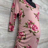 LS Ruched Dress Flowers Large
