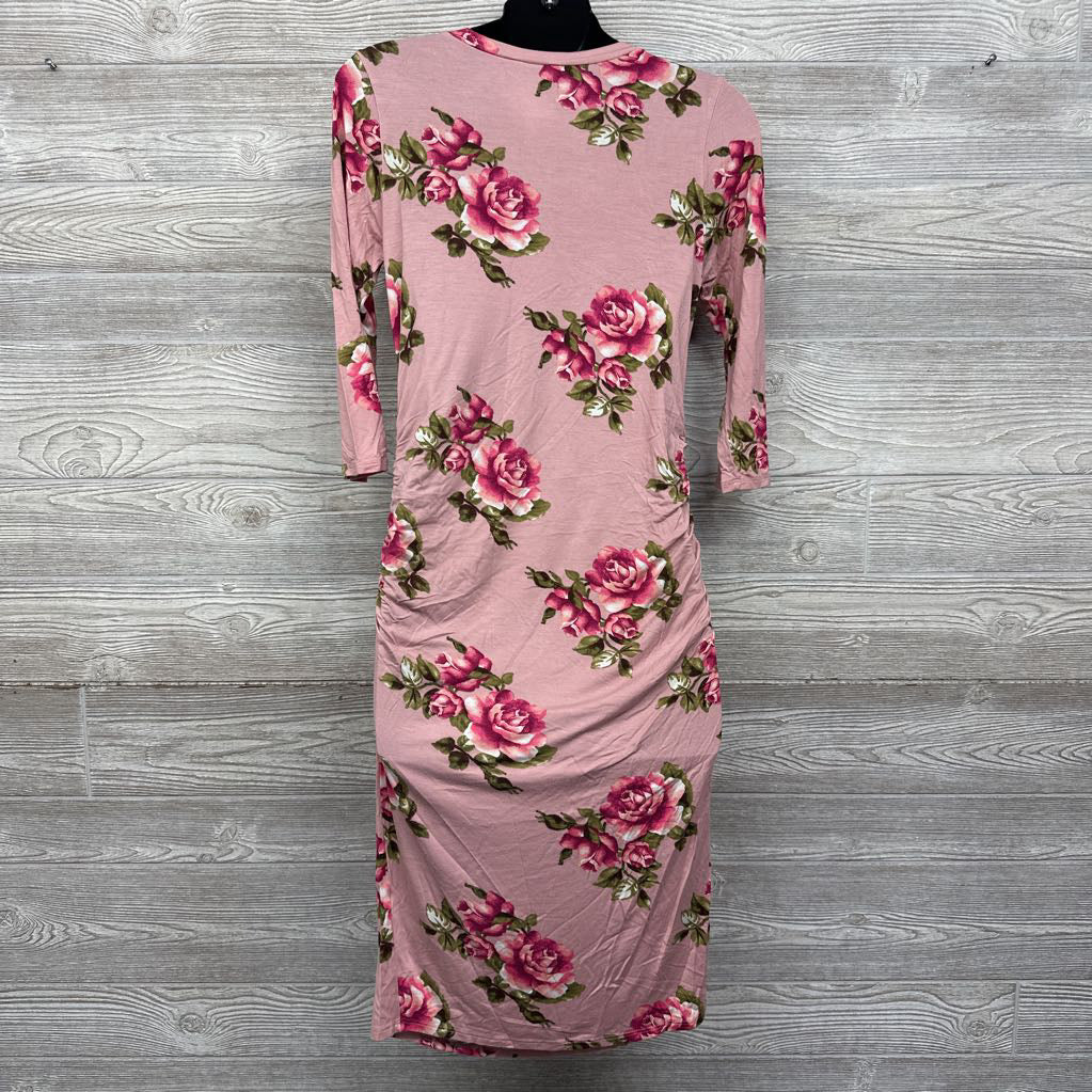 LS Ruched Dress Flowers Large