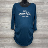 LS Ruched Shirt Extra Thankful This Year Large