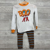 2 Pc LS Bamboo PJs Boo Stripes 3T *