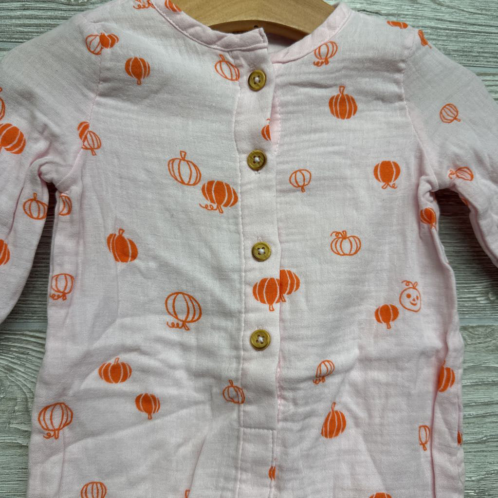 LS Gauze Outfit Pumpkins 0-3M