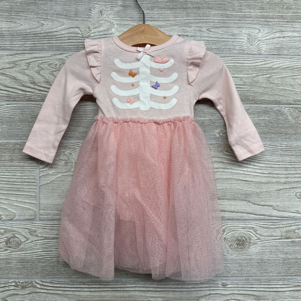 LS Tulle Skeleton Dress Glitter 12-18M