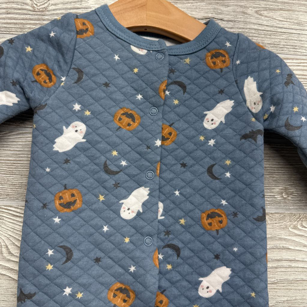 LS Quilted Outfit Ghosts Pumpkins 3-6M