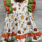 Flutter Sleeve Tunic & Ruffle Pants Pumpkins Candy 3T