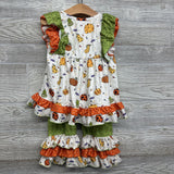 Flutter Sleeve Tunic & Ruffle Pants Pumpkins Candy 3T