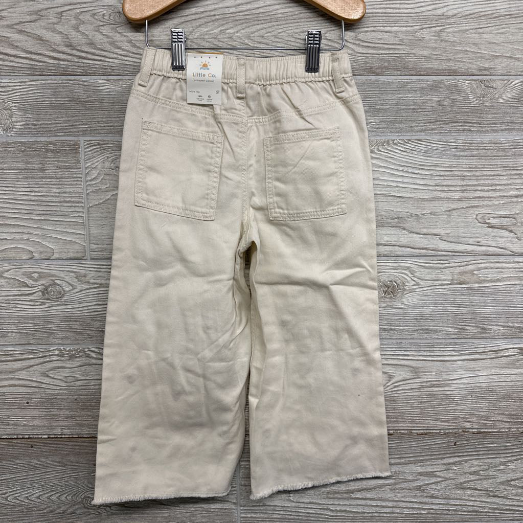 NEW Wide Leg Pants Embroidered Flowers 5T