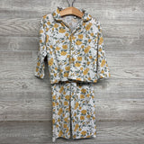 2 Pc LS Button Up PJs Flowers 4T