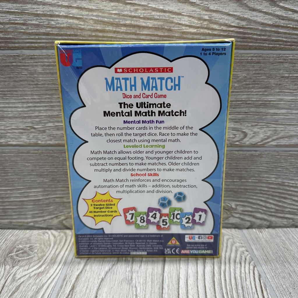 NEW Math Match Dice & Card Game