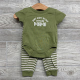 Bodysuit Just A Boy In Love With His Mama & Pants Stripes 6M