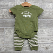 Bodysuit Just A Boy In Love With His Mama & Pants Stripes 6M