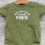Bodysuit Just A Boy In Love With His Mama & Pants Stripes 6M