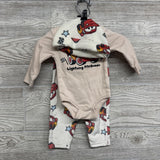 LS Bodysuit & Velour Pants Lightning McQueen W/ Hat 0-3M
