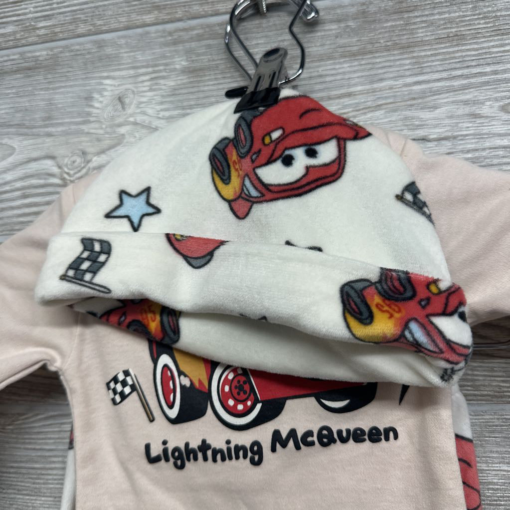 LS Bodysuit & Velour Pants Lightning McQueen W/ Hat 0-3M