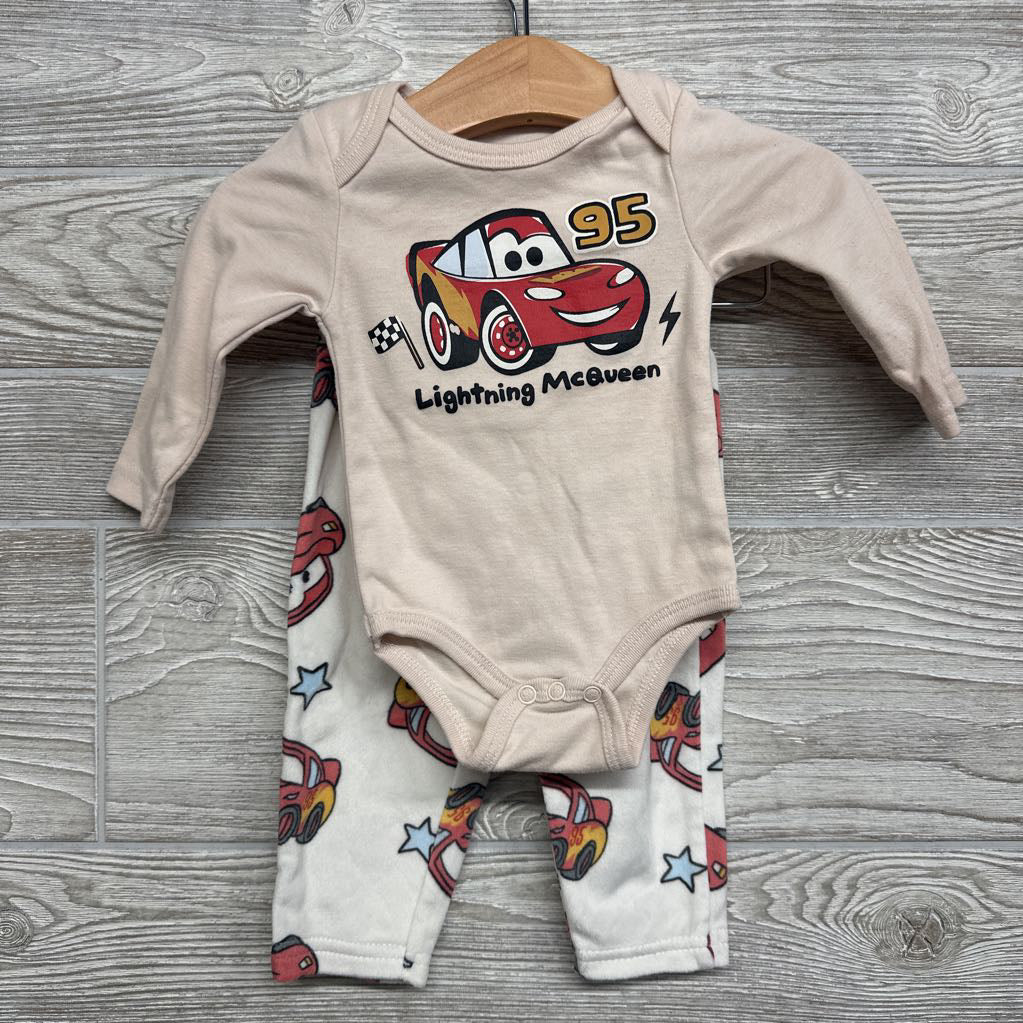 LS Bodysuit & Velour Pants Lightning McQueen W/ Hat 0-3M