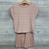 Knit Shirt Stripes & Flare Pants Slit Hem 4